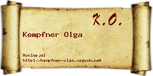 Kempfner Olga névjegykártya